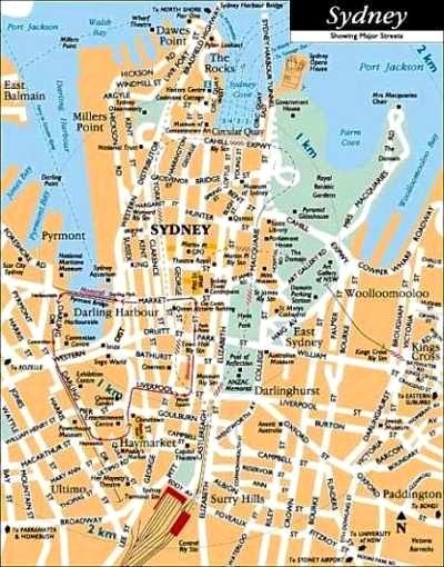Sydney, Australia Tourist Map