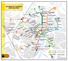 Szeged Public Transportation Map (Hungarian)