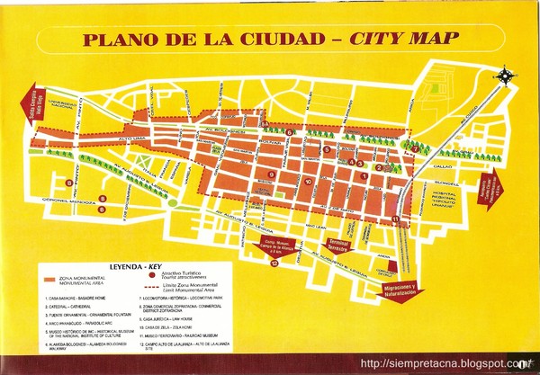 Tacna Tourist Map