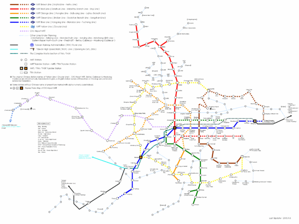 Taipei Metro Rapid Transit Map