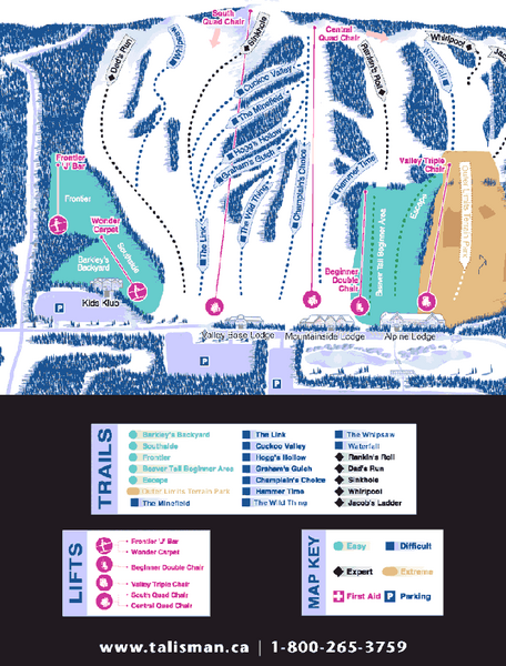 Talisman Mountain Resort Ski Trail Map