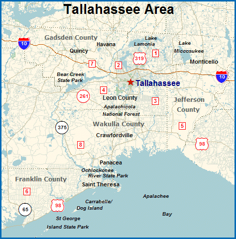Tallahassee, Florida City Map