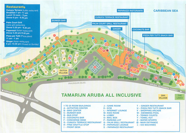 Tamarijn Aruba Resort Map