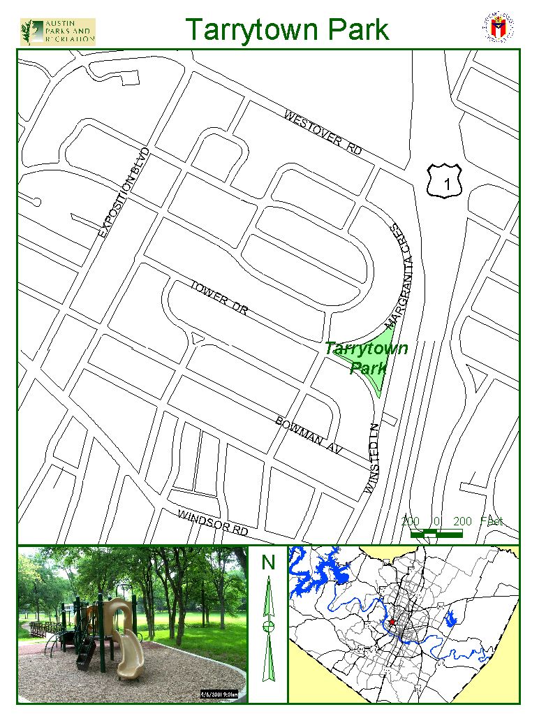 Tarrytown Park Map 2106 Tower Dr Austin • mappery