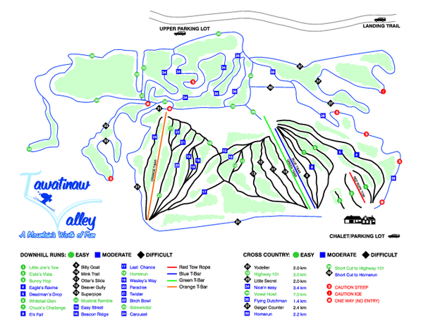 Tawatinaw Valley Ski Trail Map
