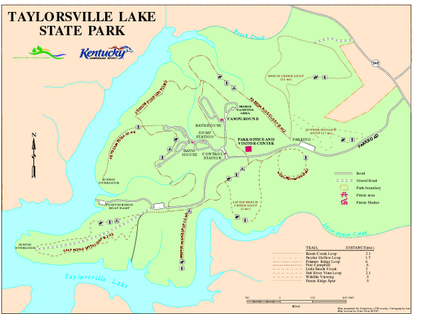 Taylorsville Lake State Park Map