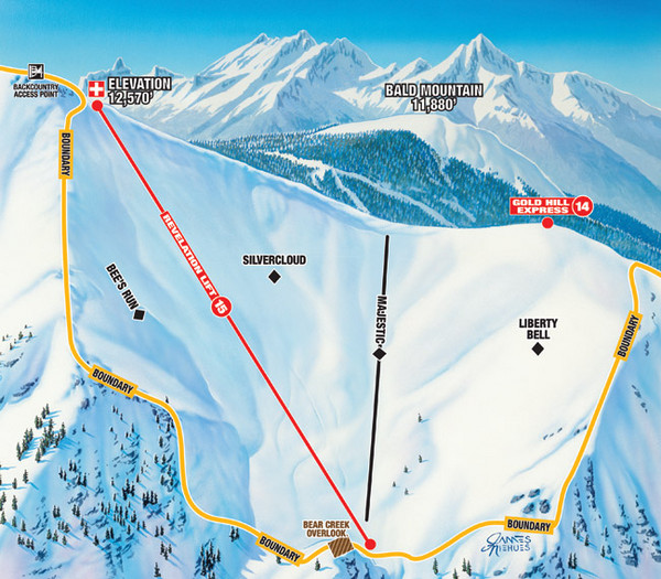 Telluride Revelation Bowl Ski Trail Map