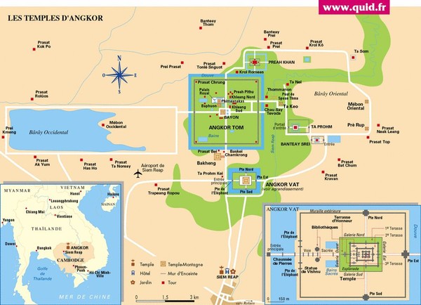 Temples d' Angkor Map