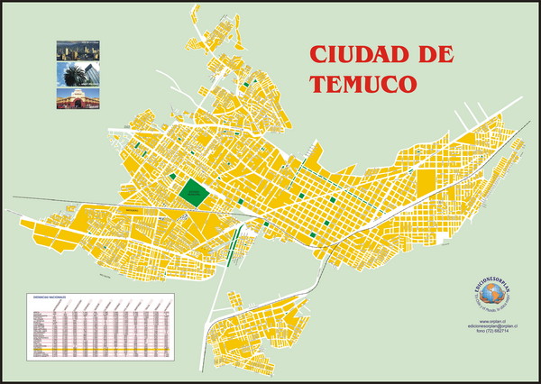 Street map Temuco Chile