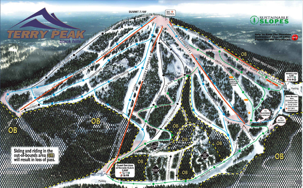 Terry Peak Ski Area Ski Trail Map