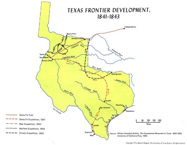 Texas Frontier Development 1841 Texas Map
