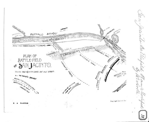 The Battle of San Jacinto, Texas Historical Map