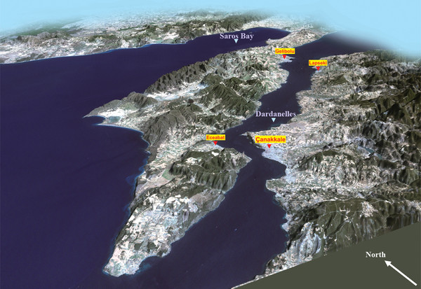 The Dardanelles Oblique Map