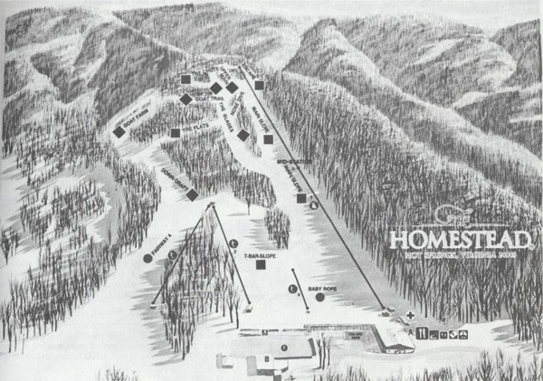 The Homestead Ski Area Ski Trail Map