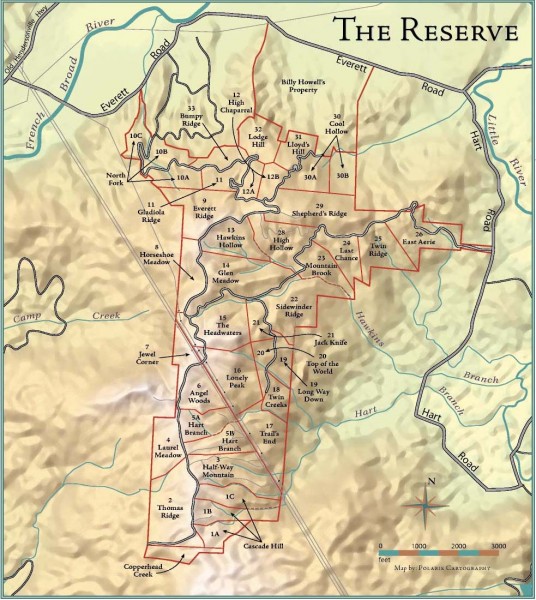 The Reserve Shaded Relief Map