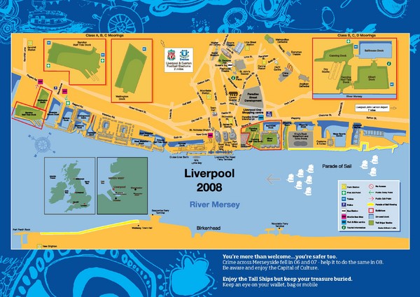 The Tall Ships Race in Liverpool Map