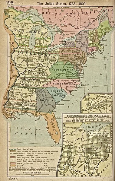 The United States - 1783-1803 Historical Map