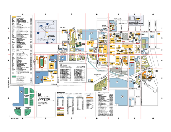 The University Of Texas At Arlington Map Arlington Tx Mappery