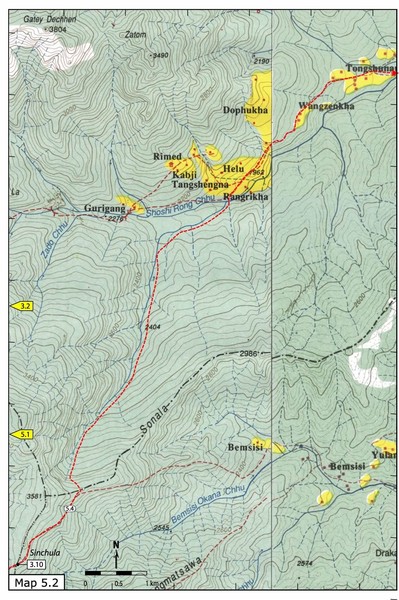 Thimphu Punakha trail Map