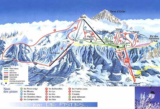Thollon-les-Memises Ski Trail Map