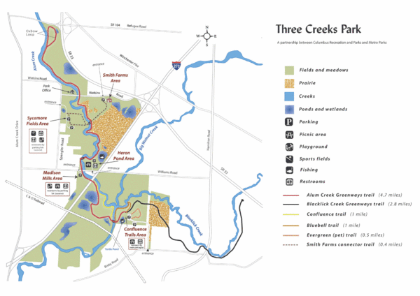 Three Creeks Metro Park Map Three Creeks Park Map - 3860 Bixby Road Groveport Ohio • Mappery