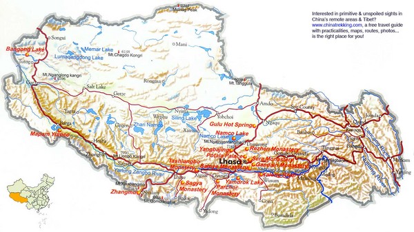 Tibet Tourist Map