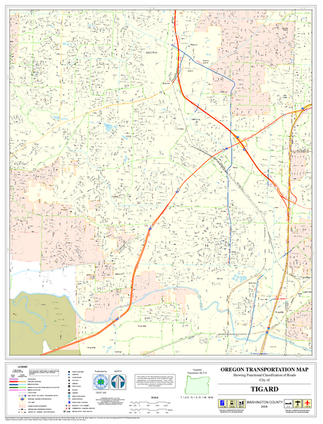 Tigard Oregon Road Map