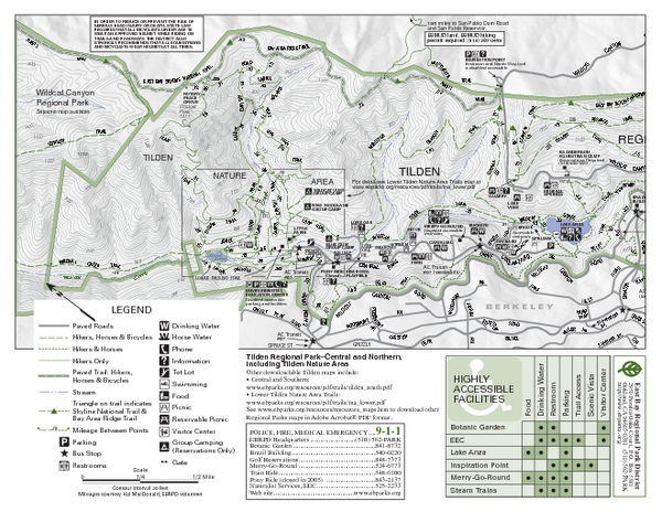 Tilden Regional Park Map - North