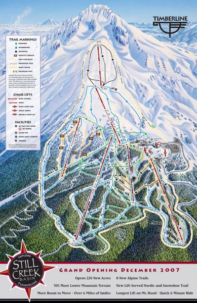 Timberline Trail Map Pdf Timberline Ski Trail Map - Rhododendron Oregon • Mappery