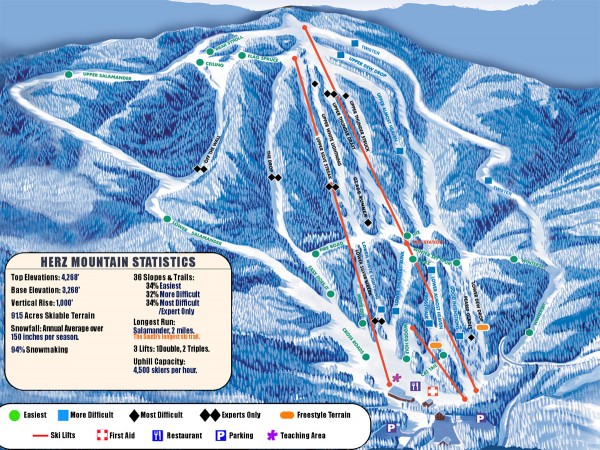 Timberline Ski Trail Map