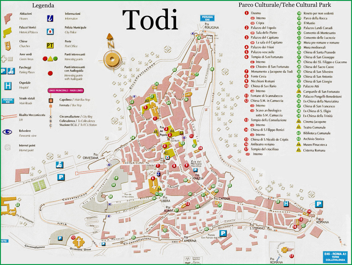 карта Тоди, Италия, Умбрия