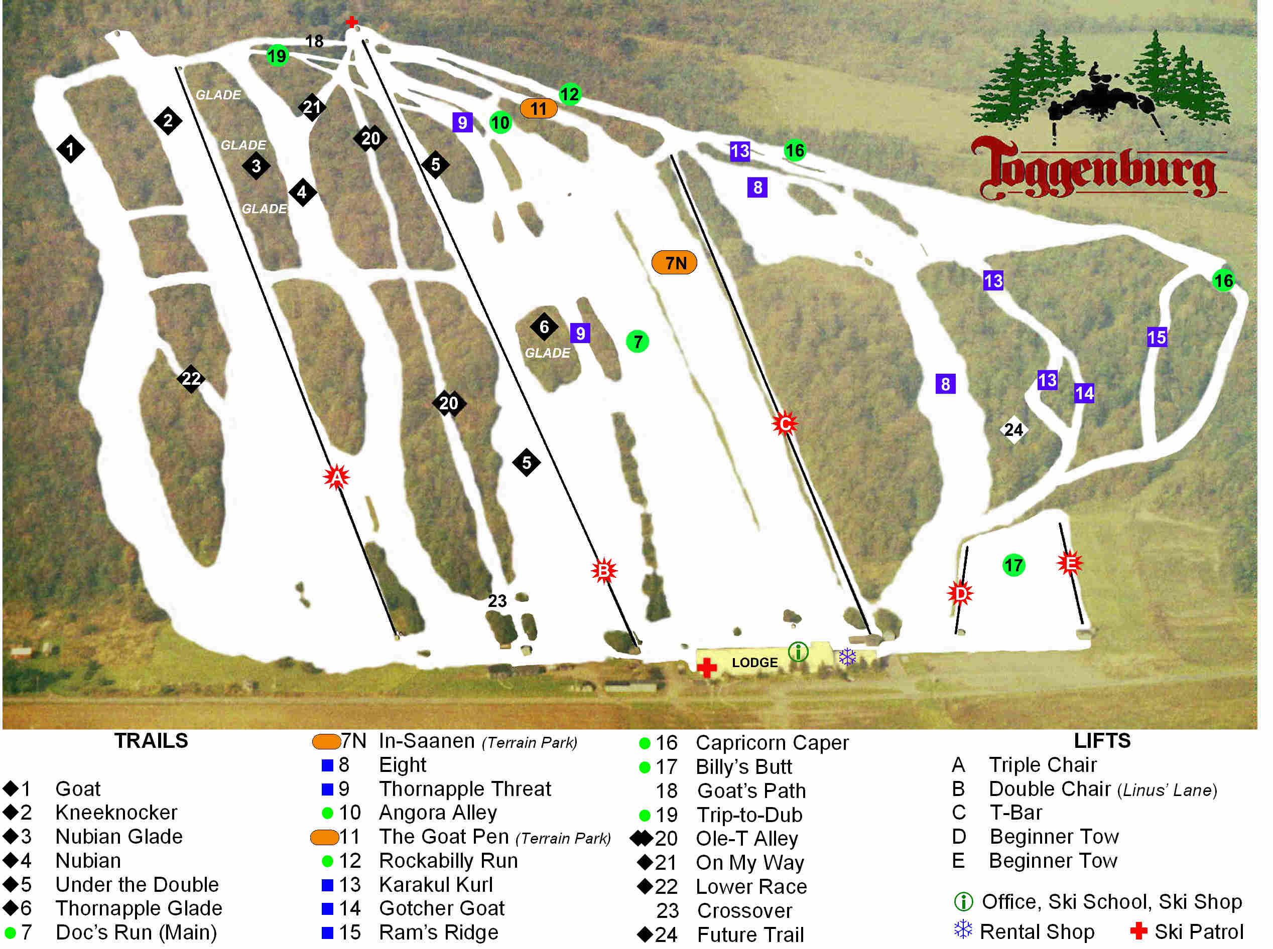 Toggenburg Ski Center Ski Trail Map Fabius New York United States