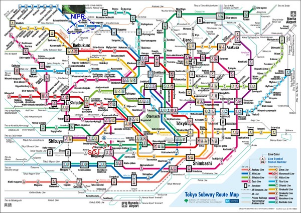 Tokyo Subway Route Map