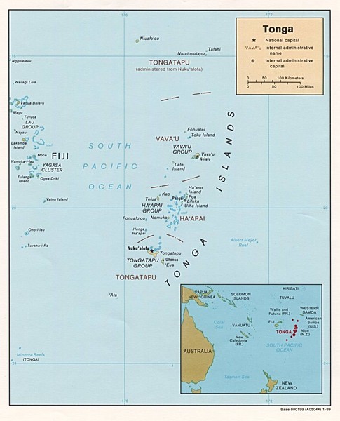 Tonga Islands Map