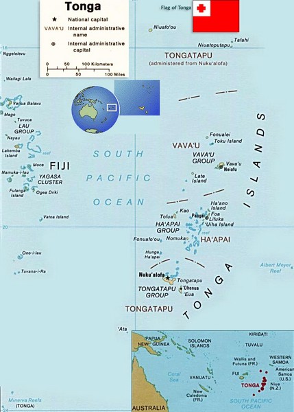 Tonga Islands Map
