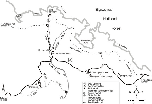 Tonto Creek in Tonto National Forest Map