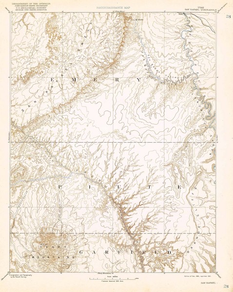Topo Map of San Rafael Quadrant circa 1885