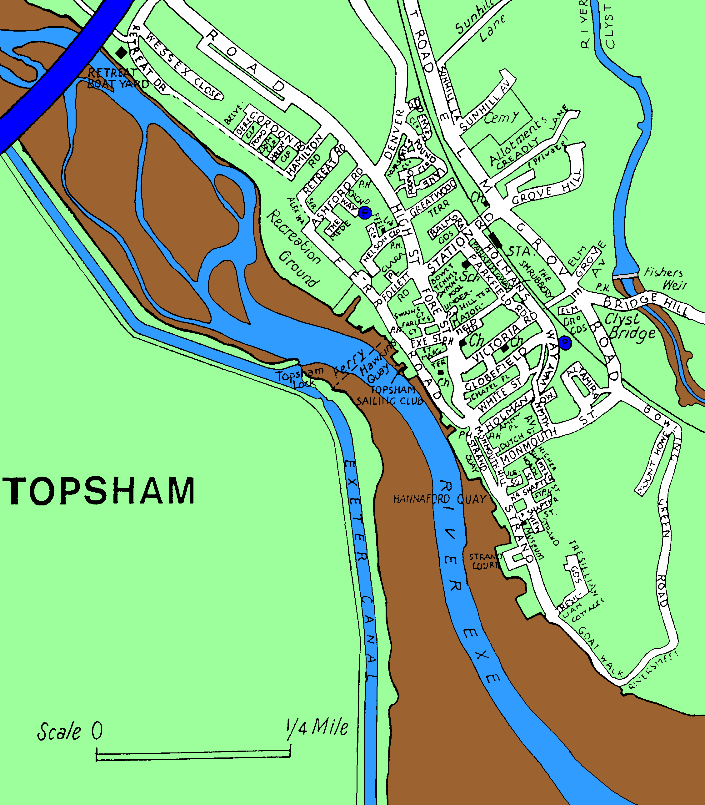 Topsham Street Map Topsham England • mappery