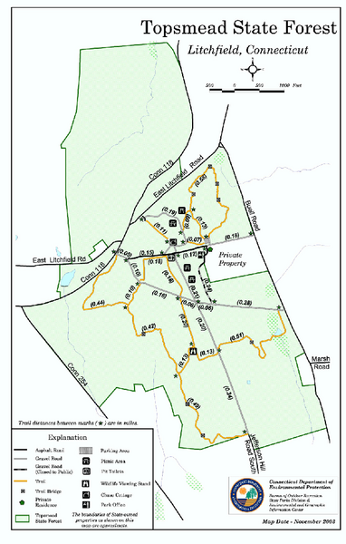 Topsmead State Forest map