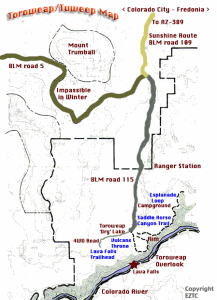 Toroweap Park Map