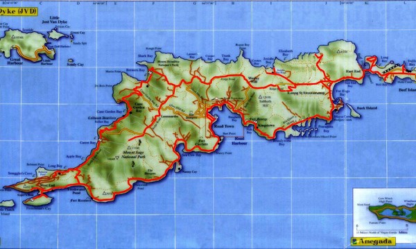 Tortola Island Map - Tortola Island British Virgin Islands • mappery