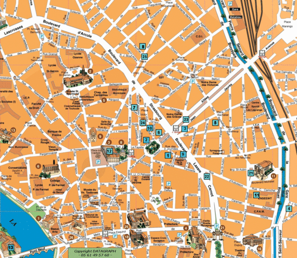 Pdf map Toulouse France