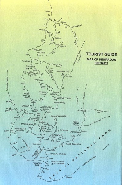 Tourist Guide of Dehradun District India Map