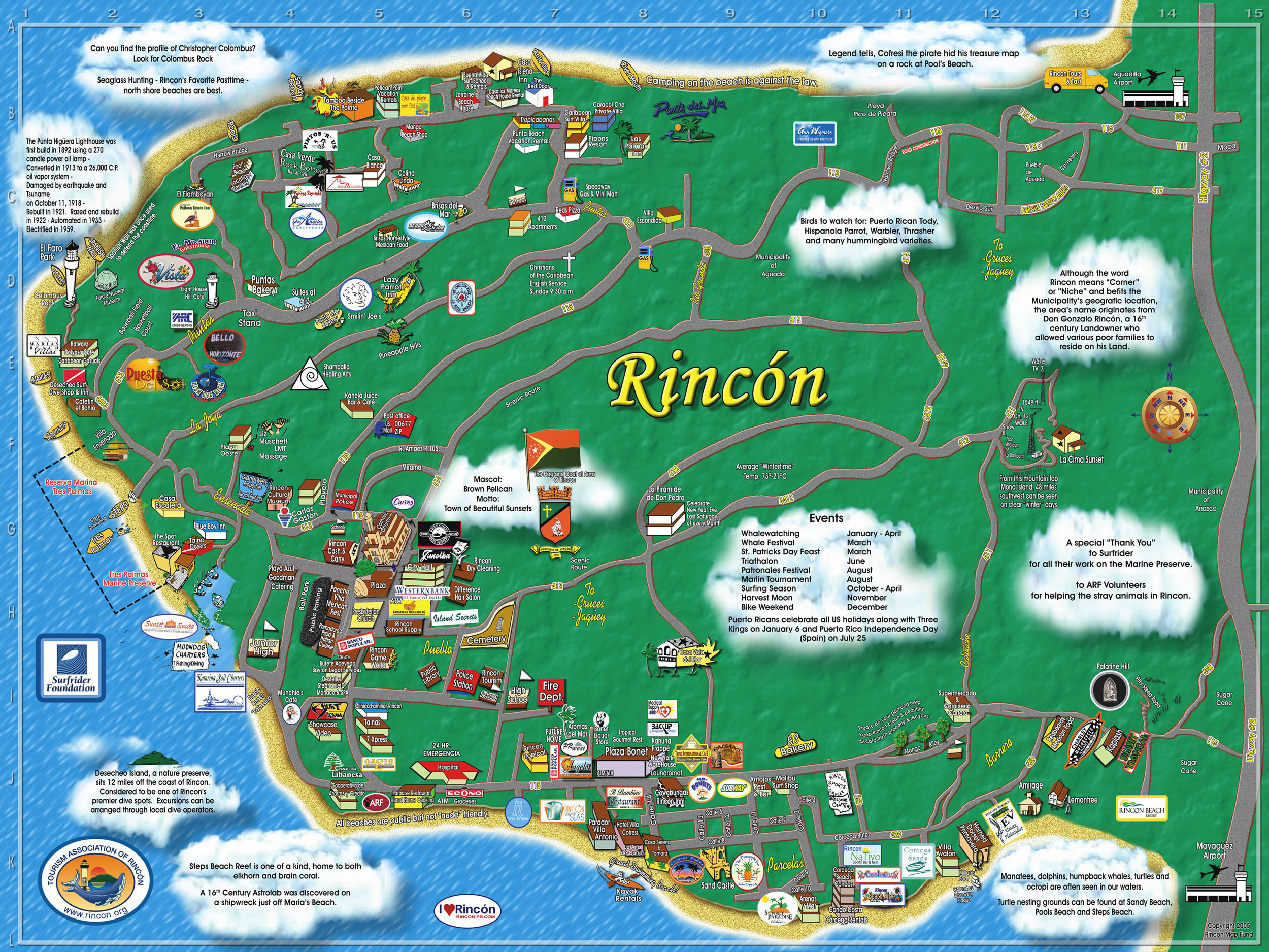 Tourist Map of Rincón Puerto Rico Pico Alalaya Puerto Rico • mappery