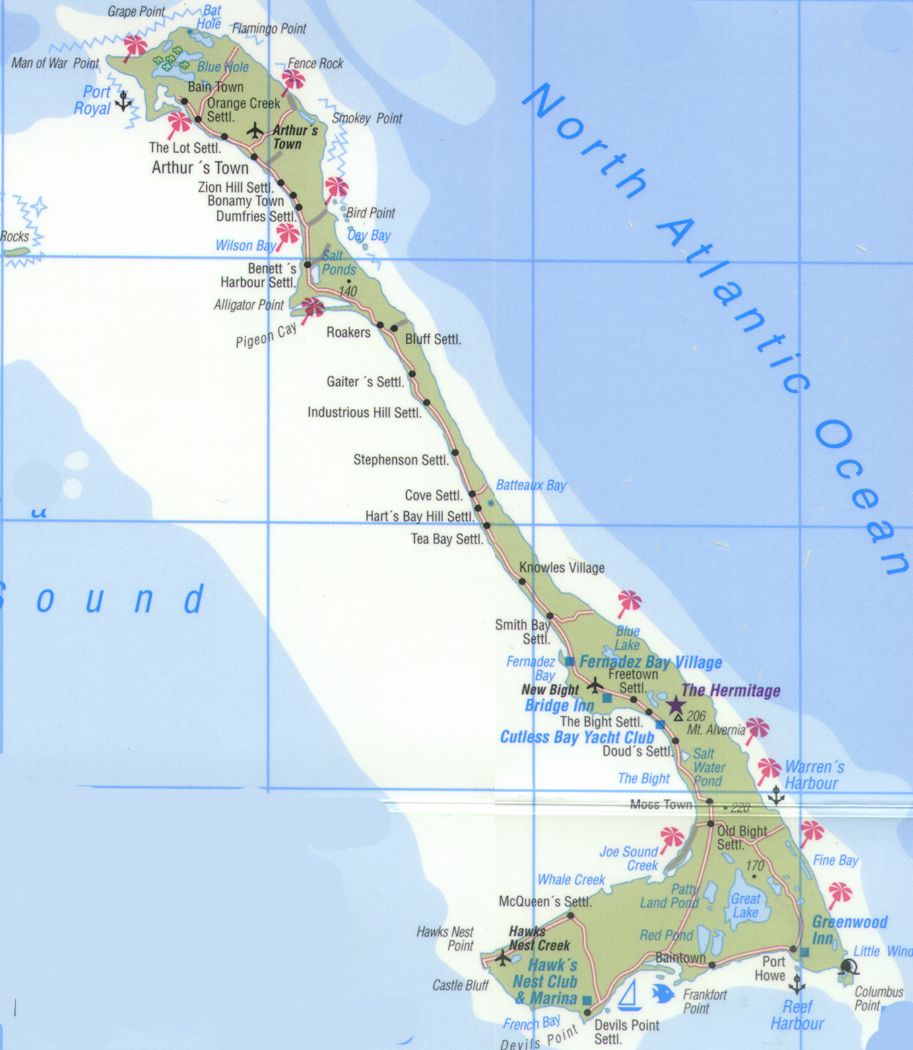 Cat Cay Bahamas Map Tourist Map Of Cat Island - Cat Island Bahamas • Mappery