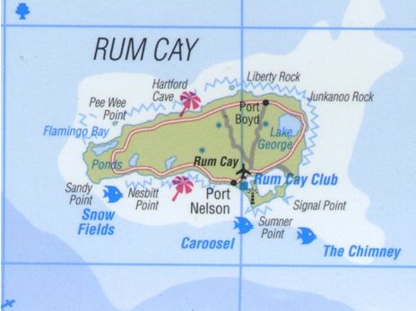 Tourist map of Rum Cay