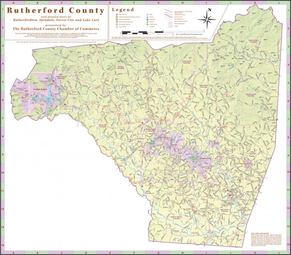 Tourist map of Rutherford County