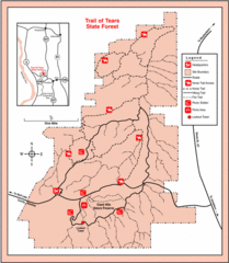 Trail of Tears State Park, Illinois Map