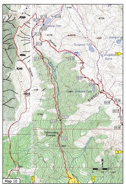 Trail to Bimelang Lake, Thimphu Map