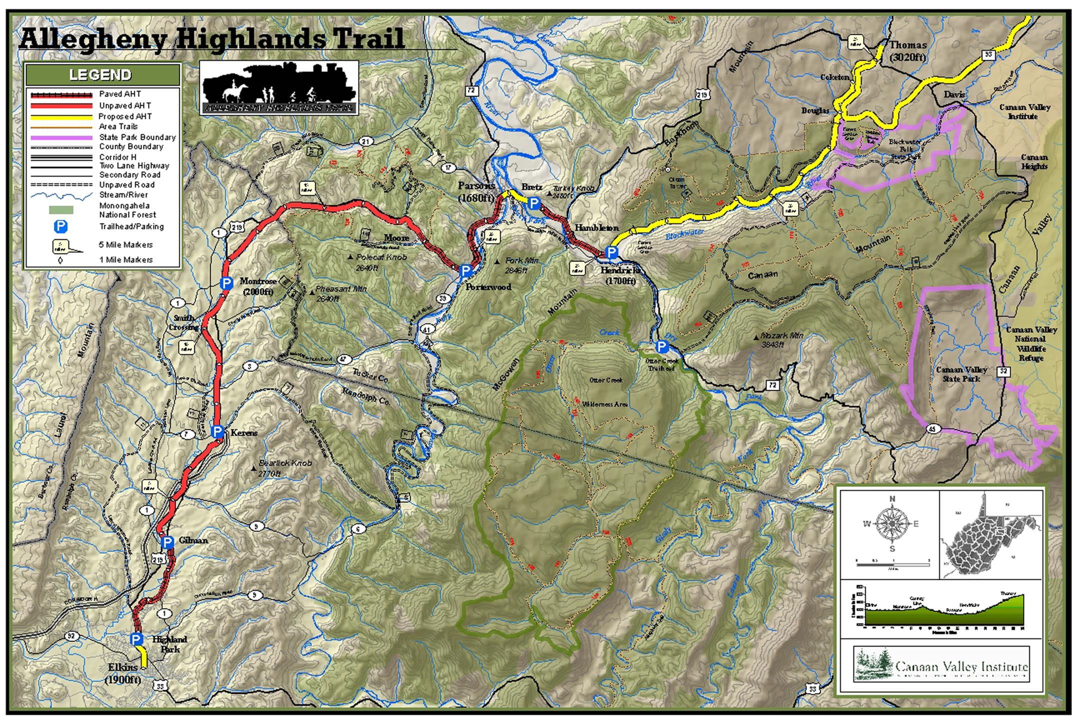 Trailmap72dpi Big Map - Canaan Valley Maryland USA • mappery